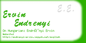 ervin endrenyi business card